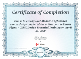 Mohsen Taghizadeh’s Course Certificate - Figma - UIUX Design
